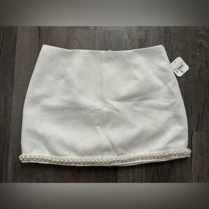 Altar'd State Ivory Textured Pearl Skirt